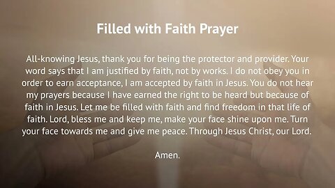 Filled with Faith Prayer (Prayer for Faith and Guidance)