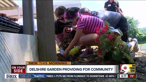 Police, teachers and students help build community garden for Delshire Elementary School