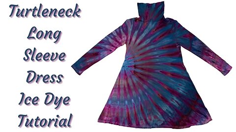 Tie-Dye Designs: Gorgeous Turtleneck Dress Incline Ice Dye