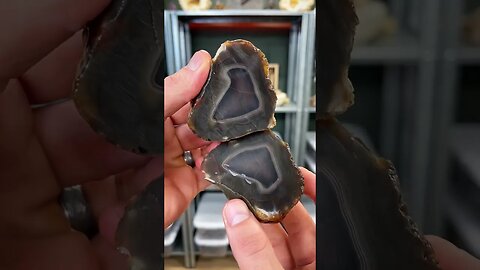 Bleach stained agate cut in half!