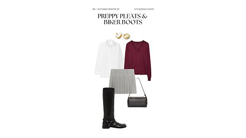 Styling Preppy Pleats & Biker Boots | Styled Daily