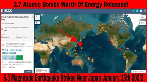 6.3 Magnitude Earthquake Strikes Near Japan January 15th 2023!