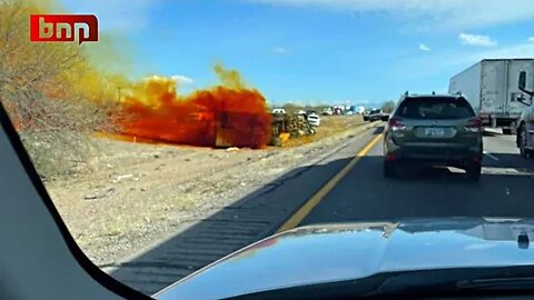 BREAKING: Truck Carrying hazardous material overturned on Arizona highway (Tucson)