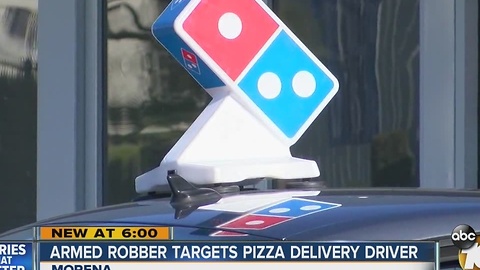 Armed robber targets pizza delivery driver