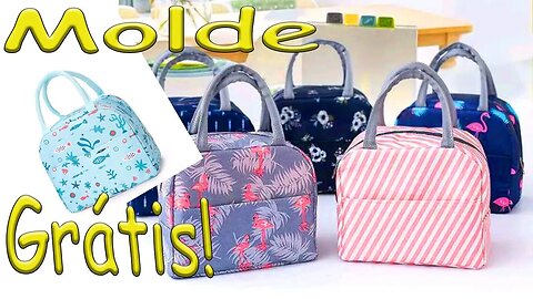 Como Fazer Bolsa Térmica grande Suuper fácil. Com Molde Grátis!!!