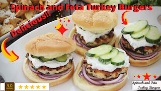 Spinach and Feta Turkey Burgers Recipe - Fun & Easy