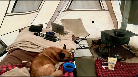 Hot Tent Pancakes Over The Stove w/ Sierra!