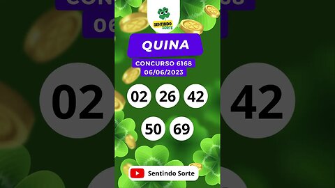 🍀 Resultado QUINA 6168 | 06/06/23 | Sentindo Sorte #shorts