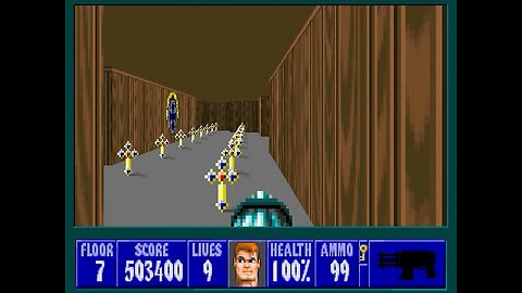 Wolfenstein 3D, DOS, 1992 - 100% Complete, Episode 3 Floor 7