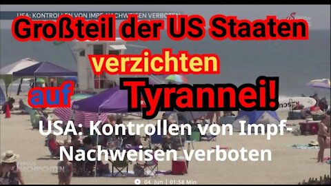 Großteil der USA verzichten auf Tyrannei - Kontrolle von Impfnachweisen VERBOTEN!