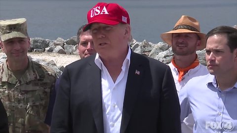 PRESIDENT DONALD TRUMP VISITS LAKE OKEECHOBEE IN FLORIDA