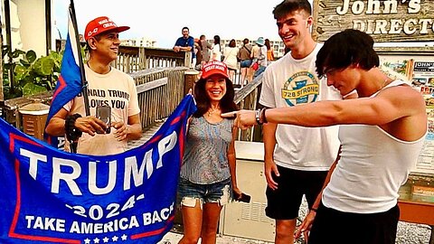 CRAZY KAMALA VOTERS AND TRUMP REACTIONS AT TREASURE ISLAND FLORIDA - TRY NOT TO LAUGH