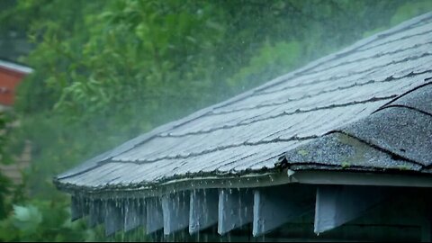 Rain on a Roof for Sleeping, Deep Sleep with Heavy Rain at Night