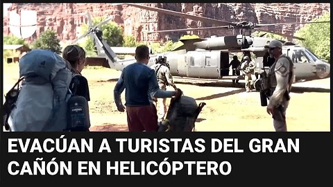 Así evacuó la Guardia Nacional a turistas del Gran Cañón en un helicóptero por inundaciones