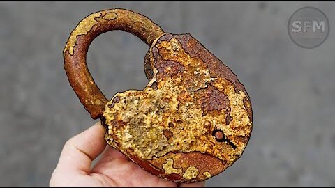 Restoration Very Rusty Lock Padlock of the 20th century