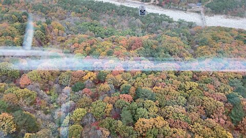 Autumn leaves from the cable car of Mt. Seorak, Korea