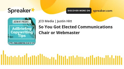 So You Got Elected Communications Chair or Webmaster