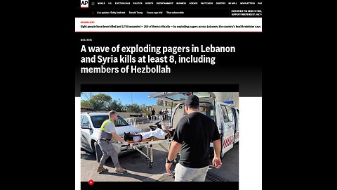 Eight people have been killed, 2750 wounded (200 critically) by exploding pagers in Lebanon & Syria