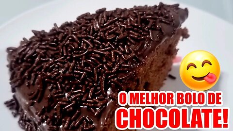 BOLO DE CHOCOLATE RÁPIDO, FÁCIL E MUITO SABOROSO!