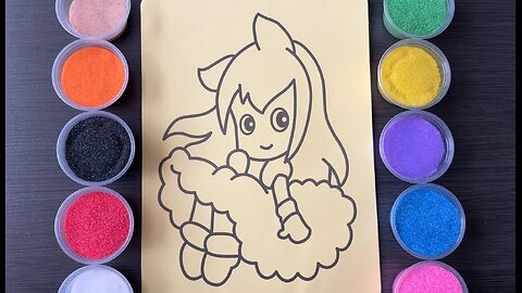 Relaxing Sand Art of a Cute Girl