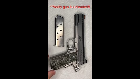 How to Field Strip a 1911. Always Unload FIRST and verify gun is unloaded!!