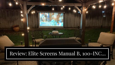 Review: Elite Screens Manual B, 100-INCH Manual Pull Down Projector Screen Diagonal 16:9 Diag 4...