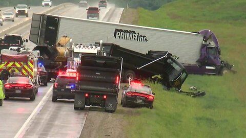 One lane reopens are injury accident on Muskogee Turnpike