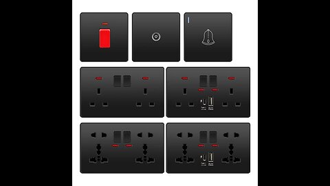 Universal Black USB Type-C 18W Smart Fast Charging Socket Double 5-pin Power Plug