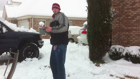 "Young Man Gets Knocked Down With A Giant Snowball"