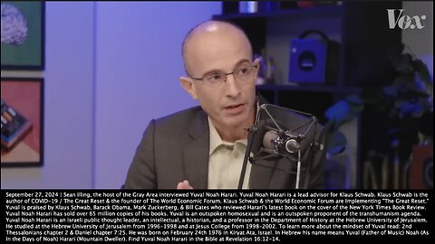 Yuval Noah Harari | "This Is Just the Beginning. You Can Follow Everybody All the Time & Analyze the Oceans of Data In Order to Police a Population. AI Is Not a Tool, It Is An Agent. Millions of Agents." - 9/27/2024