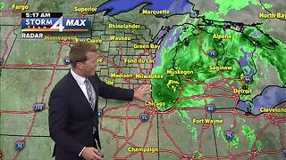 Rain moves out Thursday morning