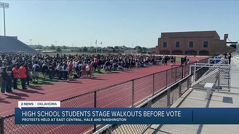 High school students stage walkouts before vote