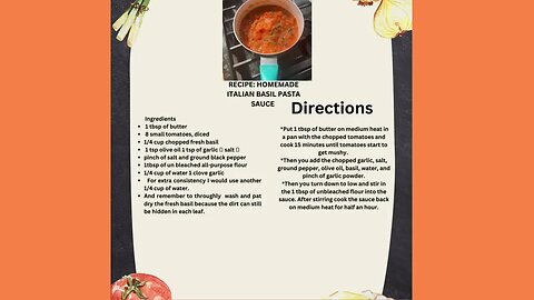 Homemade Italian Basil Pasta Sauce