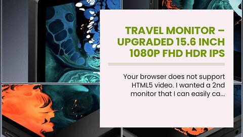 Travel Monitor – Upgraded 15.6 Inch 1080P FHD HDR IPS FreeSync Ultra Slim USB-C Portable Displa...