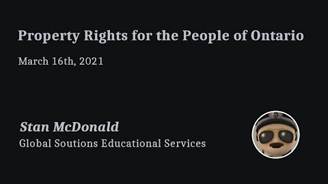 Property Rights for the People of Ontario by Stan McDonald