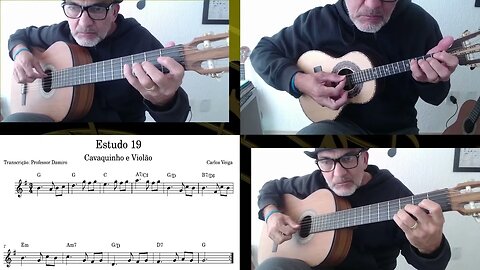 Estudo 19/20 de partitura para cavaquinho e violão