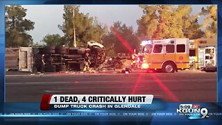 1 dead, 5 injured in dump truck vs car collision in Glendale