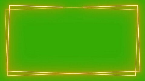 Yellow Neon Double Border Green Screen Overlay Motion Graphics 4K 30fps Copyright Free