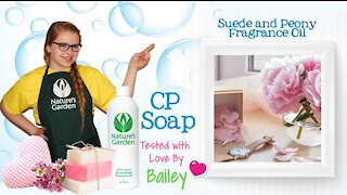 Soap Testing Suede and Peony Fragrance Oil- Natures Garden