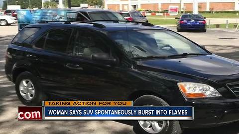 Florida woman says parked Kia Sorento spontaneously burst into flames