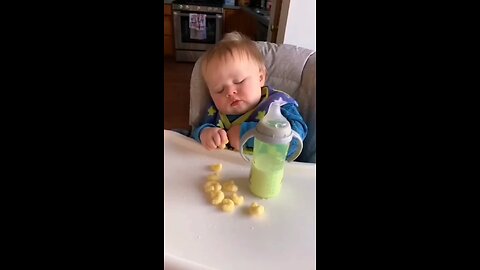 Baby sleeping during eating snacks #babiescrushofficial #shorts #cute #funnybaby #babylaughing