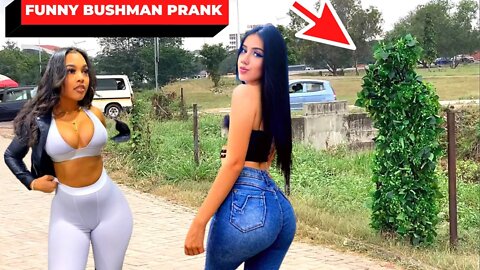 SHE GOT SCARED BY BUSHMAN PRANK! AWESOME REACTIONS