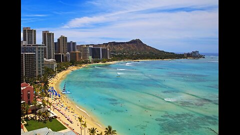 Bird eyes view from Honolulu International Airport to Koko Head Hawaii