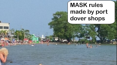 Strict mask policies currently in effect at shops in Port Dover Ontario