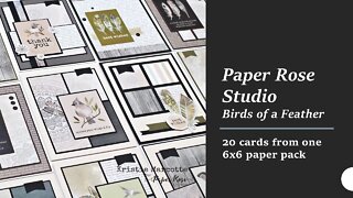 Paper Rose Studio | Birds of a Feather | 20 cards from one 6x6 paper pad