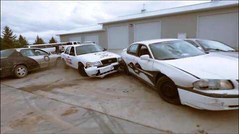 Demo derby goes wrong (He popped my tires!)