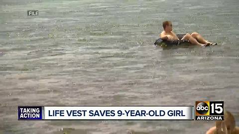 Life vest saves girl on the Salt River