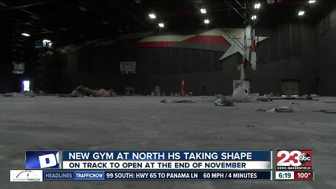 New gym at North High School starting to take shape; will be biggest gym in KHSD