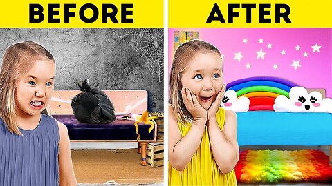 INCREDIBLE KID'S ROOM MAKEOVER ☁️💖 LOW-BUDGET DECOR CRAFTS