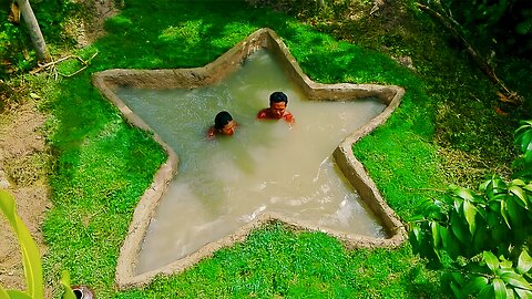 We two brothers have built a swimming pool together in which we both will bathe